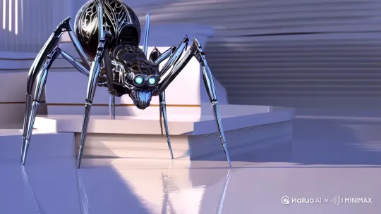 充满机械感的一只拟人化蜘蛛 3D渲染 32k by Hailuo AI Video Generator