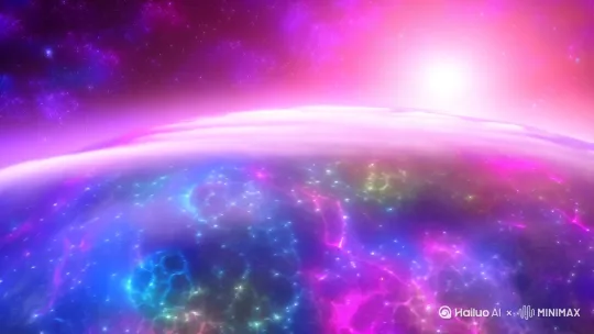 在遥远的宇宙深处，一颗名为泽尔达的星球上，生活着一群智慧生物——泽尔达人。这颗星球被一层淡紫色的薄雾所笼罩，大气中富含氧气和一种特殊的矿物质微粒，使得天空呈现出梦幻般的粉蓝色。泽尔达人的城市建筑融合了自然与科技的精髓，高耸的晶体塔楼在阳光下折射出五彩斑斓的光芒，与周围茂密的荧光森林交相辉映。 by Hailuo AI Video Generator