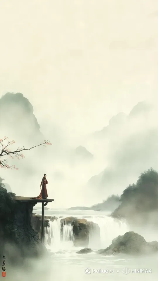 水流动，人物在动[推出,上升,下摇] by Hailuo AI Video Generator