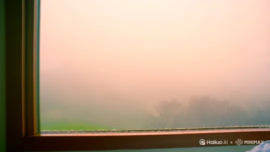 请按文章中内容生成视频：[右移,左摇,跟随]清晨，我在睡意朦胧中，滴滴晶莹澄澈的雨水从灰蒙蒙的云层中洒落在窗前，润湿了大地。春雨“沙沙沙”的声音使我静静地聆听着，我的脑中清晰的浮现出“好雨知时节，当春乃发生。随风潜入夜，润物细无声。”这首古诗，难道还有别的古诗句能配上眼前的场景吗？末了，雨停了，我睡意全无。我急不可耐的快步下楼，去欣赏春雨后缠绵的样子。周边薄雾缭绕，如烟如潮，仿佛仙境一般，可却让人怎么也走不到头。那雾又像棉花糖芯儿，轻轻撕一缕，放在嘴边，闻着香甜，品着甜美。一棵棵被春雨洗礼过的松树威风凛凛地站在被春雨湿润后的泥土里，使其唤着：春天来了，复苏吧，放肆的展现你们的生命力！我深吸一口气，空气中夹杂着潮湿的泥土味沁人心脾。尽管雨停了，但灰蒙蒙的云层依然建在。我虽然之前一直对阴沉沉的天不太感兴趣，但今天我看到它，心情格外舒畅，或许是因为春雨的缘故吧。地上看不到任何雨滴聚集的地方，倏忽间，我在车窗上找到了它的踪迹。隔了这么久，再次见到它，说它陌生吧，又不是从来没有见过细如牛毛的春雨；说它熟悉吧，也确实是几个季节没有见到它了，似乎有些怀念。微风拂过我的发梢，霎时间，我想起了发生在春雨后那些快乐的往事。仍是春天，仍是春雨后，“咕咕—咕”斑鸠的叫声越来越明显了。因那年冬天母亲收拾阳台护窗里东西时，不小心把隐藏在那里的一个斑鸠窝给碰倒了，随着母亲惊叫声，鸟窝就毁了。我一脸歉意和难过的神情被父亲捕捉到了，“来年春天咱们做个新鸟窝。”父亲边说边用手比划着。这才使当时的我破涕为笑。斑鸠声叫响了，我和父亲也准备行动了……当然，新建的鸟窝很漂亮。它还保留着第一场春雨的浪漫。时间又回到那个春天，那个春雨后，我和朋友在楼下玩耍。细雨浸过的柳树枝条慢慢的滴着水滴，空气中弥漫的泥土味，让人欢快，不由得俩人在树下畅谈起来，那是多么的惬意啊！配着仙境般的景色，我都陶醉了。接着，我们又把这里想象成天宫，把自己想象成仙女，在薄雾中跳起新学的舞来。“天街小雨润如酥，草色遥看近却无。”瞧！诗人韩愈也是这样欣赏春雨后的景物。春雨唤醒了万物，唤醒了一年新的开始，唤醒了通往我心灵快乐的小路。 by Hailuo AI Video Generator