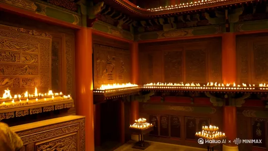 咸阳宫大殿，烛火摇曳，空荡的王座上，秦始皇缓缓站起，走向高台，俯瞰天下地图。（动漫） by Hailuo AI Video Generator