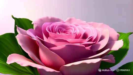 一朵美丽的玫瑰花缓缓盛开，花芯中一个穿着洁白衣裙的漂亮女孩睁开美丽的大眼晴，然后飞向空中，踏花瓣而舞。 by Hailuo AI Video Generator