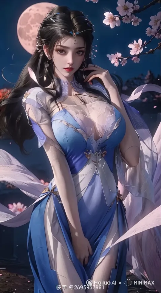 女子害羞地转过了头 by Hailuo AI Video Generator