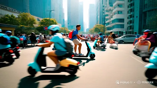 1中国的外卖小哥辛苦了，炎热的天气下，来去匆匆给各家各户帶去方便，送来温暖，向小哥致敬！ by Hailuo AI Video Generator