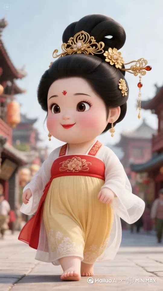 一、基础信息**
- **主题**：唐墩墩长安城美食游记
- **风格**：国风动漫+动态运镜（电影感+短视频节奏）
- **时长建议**：15-30秒
- **核心元素**：唐墩墩（活泼表情）、长安街景（灯笼/酒肆/小吃摊）、美食特写（糖葫芦/胡饼）

---

二、分镜与运镜设计

镜头1：开场-全景引入（3秒）
- 画面：长安城繁华街景俯拍（AI生成背景：古建筑+灯笼群），唐墩墩从画面左侧蹦跳入镜。
- 运镜：**无人机视角下降**，从屋顶俯拍切换到低角度跟拍。
- 音效：市集嘈杂声+欢快国风BGM入点。

镜头2：近景互动（4秒）
- 画面：唐墩墩停在糖葫芦摊前，手指戳向糖葫芦（AI需生成糖葫芦反光质感）。
- 运镜：推镜头+轻微晃动（模拟手持跟随），聚焦角色表情（眨眼/嘴角上扬）。
- 特效提示：糖葫芦加入“闪闪发光”粒子效果。

镜头3：第一人称美食（3秒）
- 画面：唐墩墩举起糖葫芦咬下（转第一人称视角），糖浆拉丝特写。
- 运镜：**快速切镜，从第三人称跳转到主观镜头（模仿眼睛视角）。

镜头4：动态穿越（5秒）
- 画面：唐墩墩跑过街道，两侧摊贩快速后退（AI生成动态模糊背景）。
- 运镜：滑轨侧移+速度线，背景做2.5D视差效果（增强立体感）。

镜头5：终点彩蛋（3秒）
- 画面：唐墩墩撑肚子坐台阶（头顶冒出“吃撑了”气泡对话框），背景夕阳。
- 运镜：微距环绕，镜头360度绕角色一圈后拉远，结尾定格。



### **三、AI生成关键提示词**
- **背景**：`长安城黄昏街景，唐朝建筑，灯笼高挂，4k细节，赛博朋克光影（弱化）`
- **角色**：`唐墩墩 国风动漫形象，圆脸大眼，汉服+布鞋，动作活泼`
- **特效**：`糖葫芦油润光泽，动态模糊30%，粒子光效（仅食物）`

---

### **四、剪辑节奏建议**
- **快剪拼接**：每镜头不超过5秒，动作衔接处加“嗖”音效。
- **转场**：镜头2→3用“闪光”转场，镜头4→5用“模糊渐变”。 by Hailuo AI Video Generator