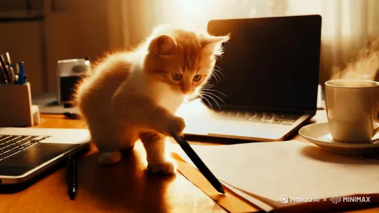 小猫不想上班 by Hailuo AI Video Generator