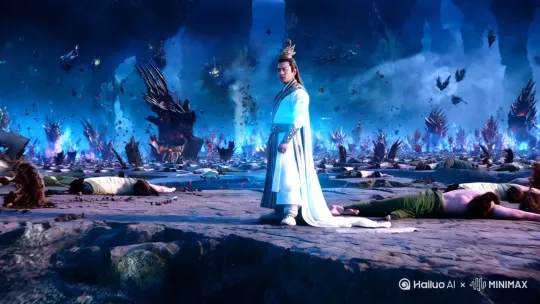 神魔混战，万界崩塌，无数神魔尸骸埋葬万魔渊，只为寻得唯一的传承人苏夜……万年之后，一尊名为苏夜的武神，重临万界之主，以神之名，君临万道。自此，他说的话，便是神话 by Hailuo AI Video Generator
