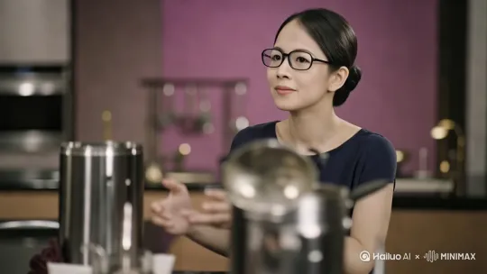 亻做成伟杰厨貝店高端直播间在播报商品讲解 by Hailuo AI Video Generator