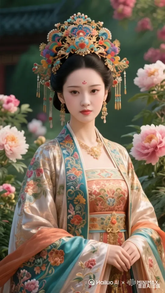 美女转身  双手抚摸着鲜花  漫步在花海里 显得很优雅 悠闲，生成十秒的视频，而且吸人眼球 形象高雅 端庄  像真人一样 生成爆款 by Hailuo AI Video Generator