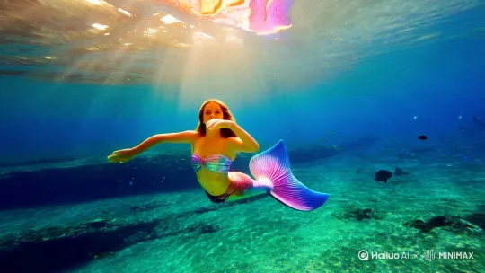 美人鱼海底戏水[推进] by Hailuo AI Video Generator