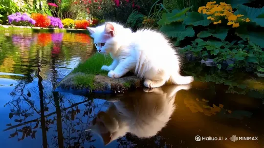 小猫钓鱼 by Hailuo AI Video Generator