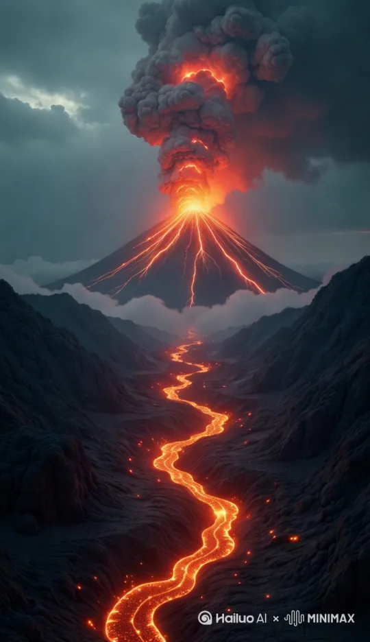 火山喷发动起来 by Hailuo AI Video Generator