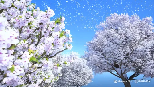 俯拍视角，精致的梅花枝头，雪花轻
盈飘落，缓慢推镜头，展现雪与花的
交融。
平拍，小女孩站在雪地中，双眼惊喜
地看着手中接住的雪花，面部特写，
环绕运镜。
仰拍，雪花纷纷扬扬从天空中飘落
如白色精灵舞动，固定镜头。
平拍，一只小狗在雪地中欢快奔跑，
雪花在它身旁飞溅，跟随运镜。
特写，古老的屋檐下，冰凌闪烁，雪
花不断堆积，缓慢拉镜头平拍，情侣在雪中漫步，相互依偎，
雪花落在他们的肩头，平移运镜。
俯拍，雪地上一串深深浅浅的脚印，
新的雪花不断覆盖，推镜头。
特写，
湖面结着薄冰，雪花飘落在冰
固定镜头。
面上，
微微颤动，
平拍，一位老者坐在窗边，眼神望向
远方，
雪花在窗外飞舞，平移运镜。
仰拍，高大的松树枝头挂满积雪，
一
阵风吹过，雪花簌簌落下，固定镜
头。 by Hailuo AI Video Generator
