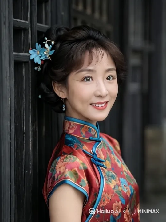 让美女手拿红色小巧玲珑的上面有金色福字的香袋朝屏幕走来，並且右手和屏幕前的你打招呼，左手举着香袋送给屏幕前的你 by Hailuo AI Video Generator
