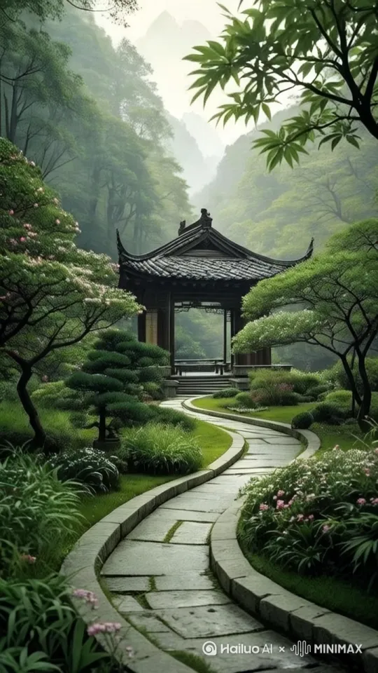 镜头向前摧进，树叶被风吹动 by Hailuo AI Video Generator