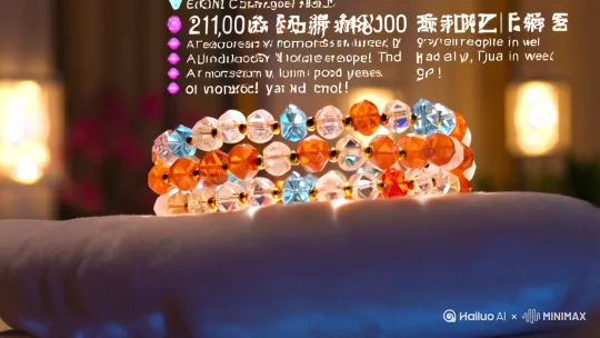 “✨**一周10万人搜索的情绪开运神器！** 得物专属开光十八籽，每条都是能量加油站！天然水晶＋寺庙祈福加持，招桃花✅聚财气✅挡水逆✅！百元入手明星同款玄学Buff，评论区21万年轻人晒单——**戴的不是手串，是年轻人的精神VC！**” by Hailuo AI Video Generator
