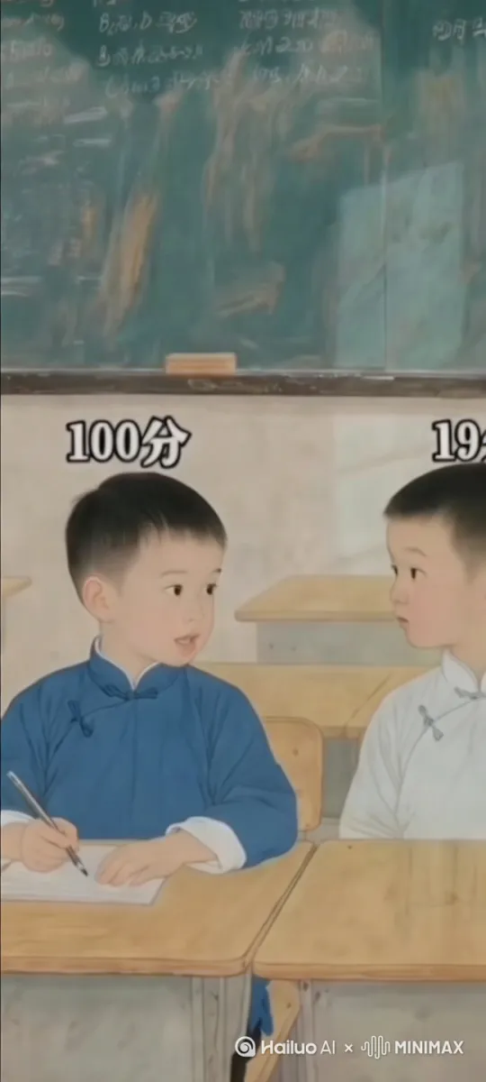 图片不动，左边小孩说话13秒动画 by Hailuo AI Video Generator