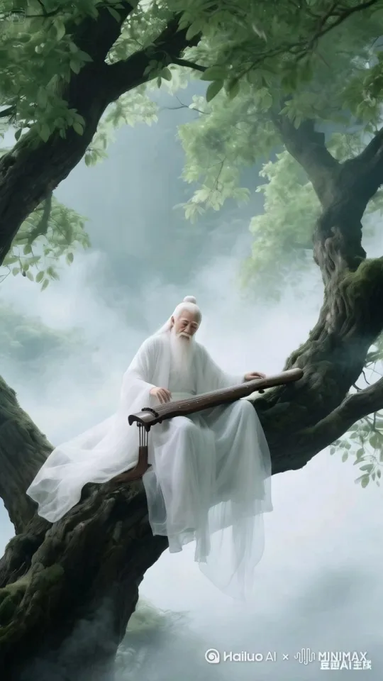 小老小老头在弹高山流水。[推进] by Hailuo AI Video Generator