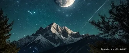 动态壁纸，动态画面，流星，夜空， by Hailuo AI Video Generator
