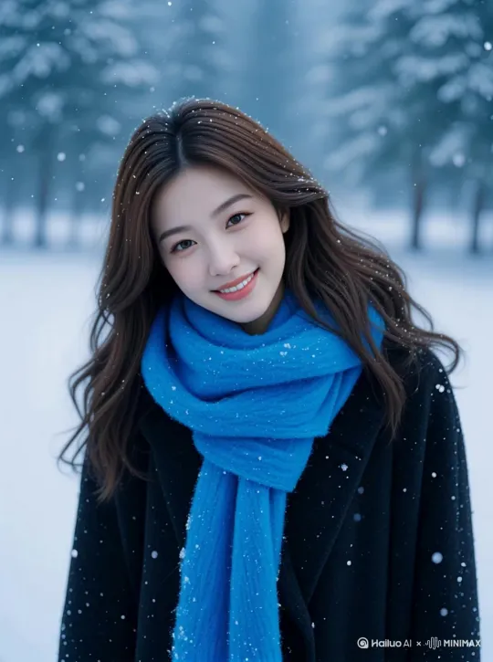 上传照片生成冬日雪景写真 by Hailuo AI Video Generator