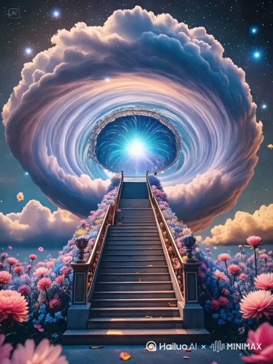 蓝色旋转水珠迅速放大靠近，展现出佛像 by Hailuo AI Video Generator