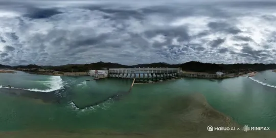 [右移,左摇,跟随]乌云密布，大浪滔天，犹如世界末日 by Hailuo AI Video Generator