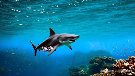一只穿着耐克鞋子的鲨鱼 by Hailuo AI Video Generator