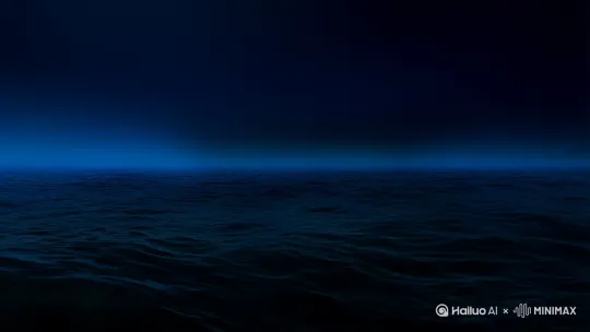 夜幕笼罩的深海忽然泛起幽蓝磷光，数千条锦鲤自深渊深处破水而出，如金色火焰撕裂墨色绸缎。它们首尾相衔，在海面铺展出两条望不到尽头的生命长河，绸缎般的鳞片层层交叠，映着月光折射出琉璃般的虹彩，连翻涌的浪花都被染成流动的碎金。
 
两条锦鲤长阵以雷霆之势相向而行，在海面中央轰然相撞却未激起丝毫水花。每一对鱼头精准相触，绯色鱼唇轻颤间，竟吞吐出莹白气泡。气泡在半空凝结成巨大的光之锁链，交织缠绕成穹顶，将整片海域笼罩在梦幻光晕中。远处观望的渔船瞬间沦为渺小玩具，船员们目瞪口呆地看着气泡穹顶不断膨胀，仿佛整个天穹都在缓缓升起。
 
海底深处传来远古般的共鸣，锦鲤群开始同步摆动尾鳍，掀起的浪潮如同金色瀑布倾泻而下。更惊人的是，鱼群游动轨迹竟勾勒出流动的星云图，每一片鳞片都成了星辰，每一道水波都是银河。当第一缕晨光刺破气泡穹顶，万道金光穿透鱼群缝隙，整片海域沸腾成燃烧的黄金漩涡，这场跨越物种的生命奇迹，正在重塑海洋的边界 by Hailuo AI Video Generator