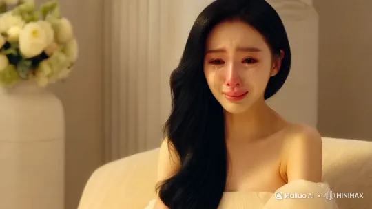 一个长的像周慧敏人见人爱的韩国美女号啕大哭 by Hailuo AI Video Generator