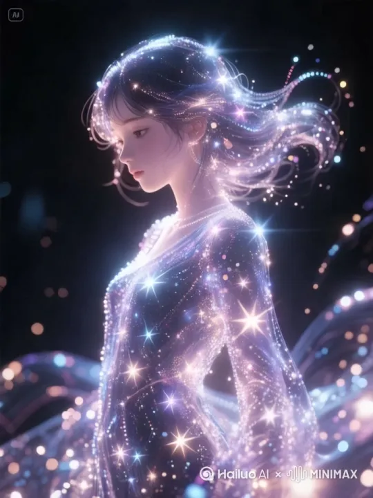 女孩转身，轻轻舞动肢体，跳舞。镜头跟着转移 by Hailuo AI Video Generator