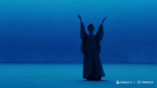 生成纯色（蓝色系）渐变的背景视频 by Hailuo AI Video Generator