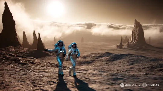 引力扭曲的空间 (Space distorted by gravity) by Hailuo AI Video Generator