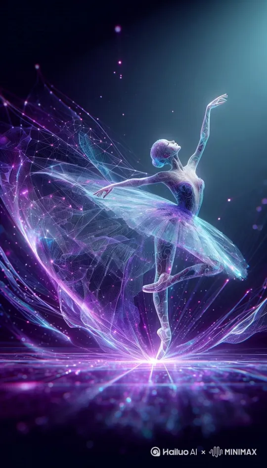芭蕾舞  超现实主义 [左移,右摇,拉远] by Hailuo AI Video Generator