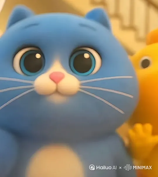 这只小猫弄个全身。然后在家里床边站着 by Hailuo AI Video Generator