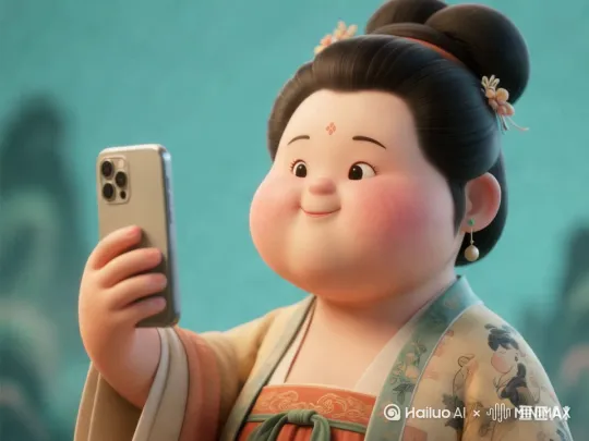女人眨了眨眼睛，头发随风飘动，身上的配饰晃动 by Hailuo AI Video Generator