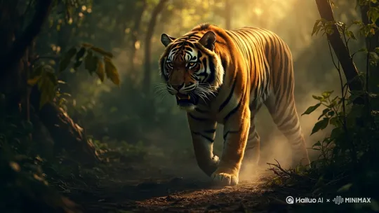 猛虎下山，龙虎斗 by Hailuo AI Video Generator