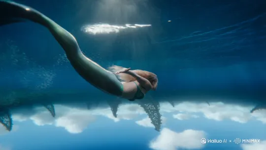 美人鱼，运动会，天空和海洋颠倒 by Hailuo AI Video Generator