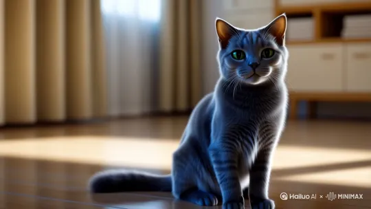 视频的主人公为一只蓝色的小猫的声音比较浅，然后他说的话是密码的李昊整天叫小范大人，烦不烦啊。 by Hailuo AI Video Generator