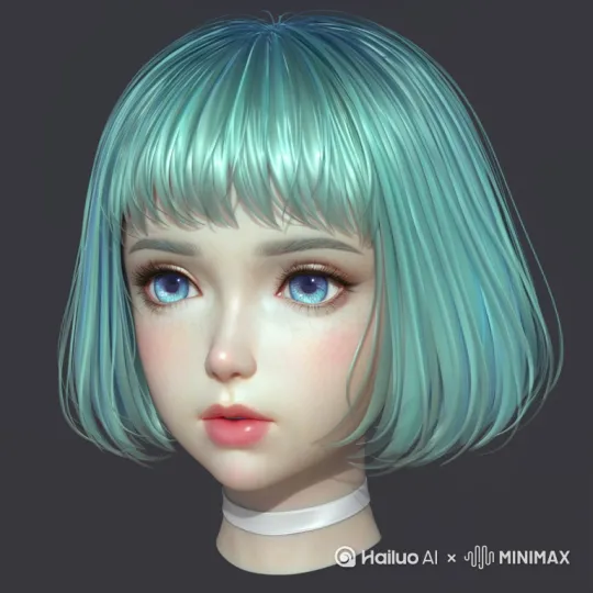 女孩的表情慢慢变成微笑 by Hailuo AI Video Generator