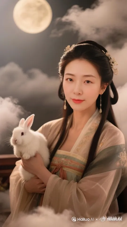 我的小玉兔我的小玉兔啊，你可知道巴结他现在什么情况  又不高，老庄的时候有一女子喜欢八戒 可是八戒他怕呀  他把唐僧发现 影响他西天取经 他哪看得出 那是我天宫姐故意放下去的一只小白羊 尾随他一起助力八戒的  可是八戒他傻乎乎的认不出来 以为人家只是一平民小女，不搭理人家  其实那只小白羊真的可以助他升天的 by Hailuo AI Video Generator