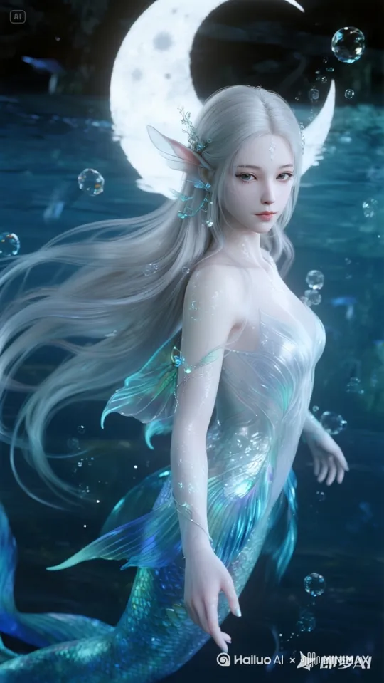美女在月光下歌唱，缓缓走近 by Hailuo AI Video Generator