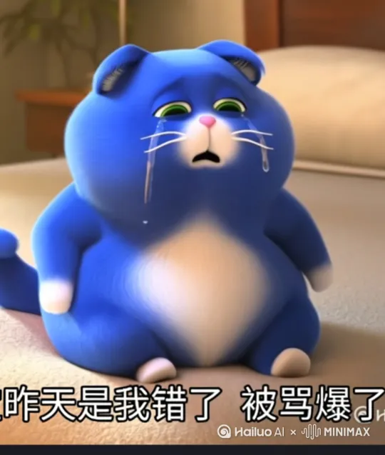 他在床上哭着，说1：“密码的周一，好想可爱的周六呀！”他跳下床，翻开衣柜，穿上了蓝色的斑纹衣服，和同学伤心的去上学了。 by Hailuo AI Video Generator