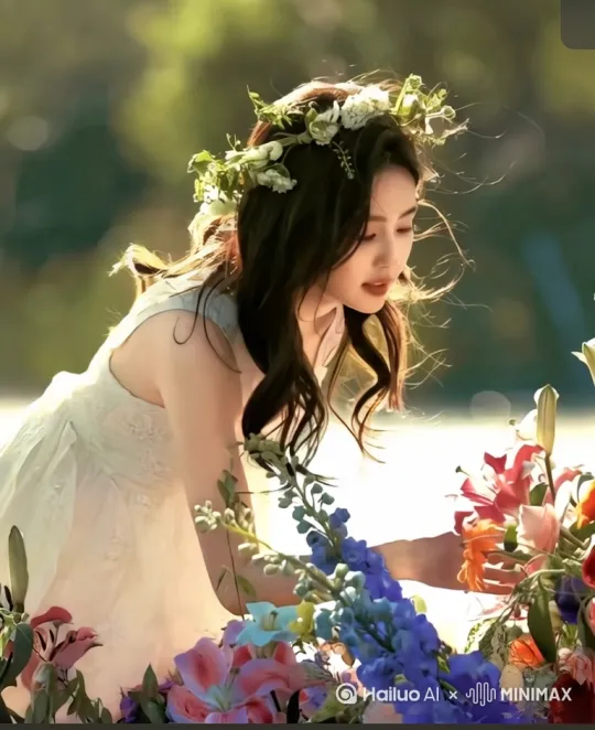 动起来和我打招呼，再摘朵花送给我 by Hailuo AI Video Generator