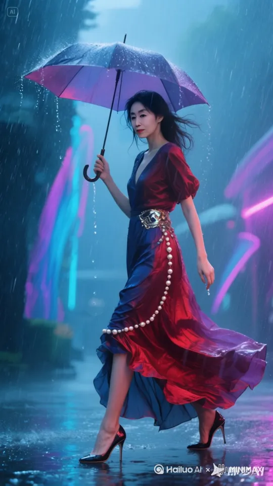 跳舞，微笑转身， by Hailuo AI Video Generator
