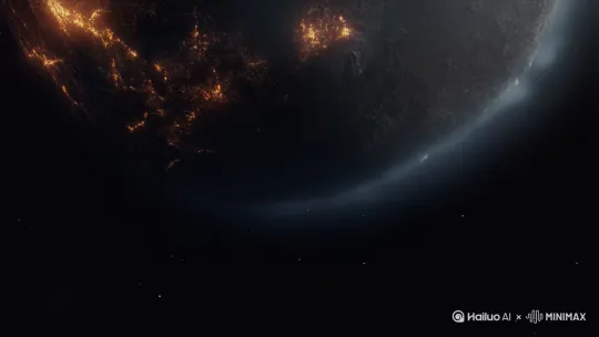 末日来临，压迫感，星球陨落，镜头缓慢逼近 by Hailuo AI Video Generator