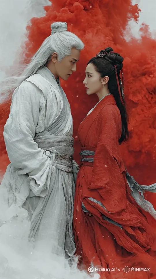 [左移,右摇,跟随]两个人像武侠电影的仙侠一样开始战斗，仙侠世界里的绝世高手，镜头快速运镜，眼花缭乱，震撼，[晃动] by Hailuo AI Video Generator