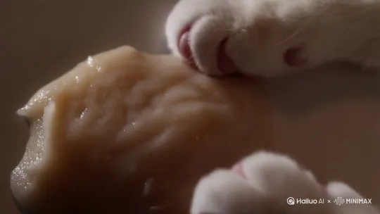 画面只留猫咪的爪子玩史莱姆捏捏沉浸式ASMR by Hailuo AI Video Generator