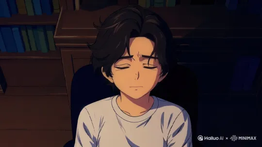 镜头运动：沿直线向男孩的脸慢慢推进，最后停下变成了固定镜头
画面：始终保证男孩的脸在画面中心，房间的灯光不断闪烁，像是出现了故障 by Hailuo AI Video Generator
