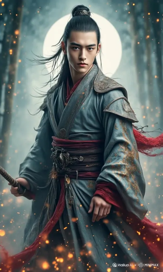 上传面部参考图，生成古典武侠风视频写真 by Hailuo AI Video Generator