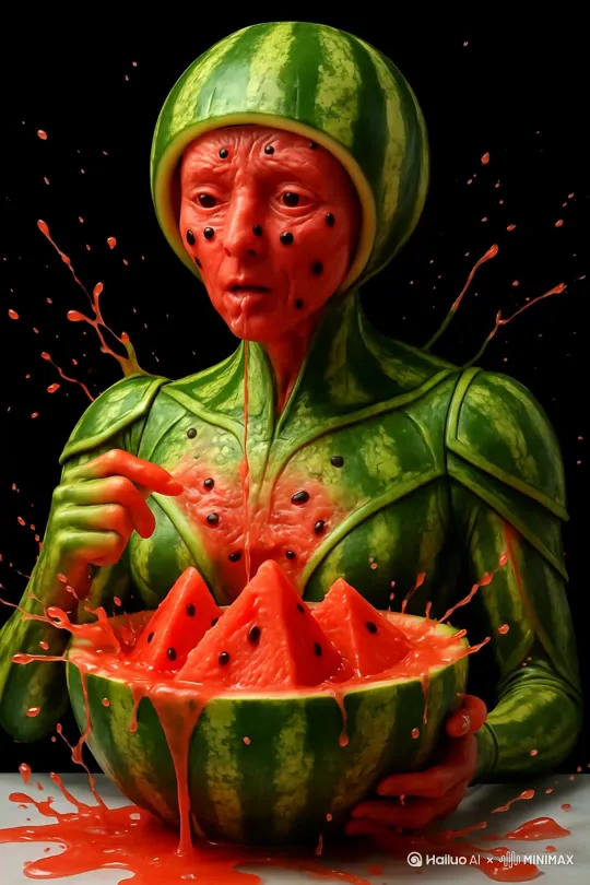 输入水果名称生成水果人自己吃自己视频 by Hailuo AI Video Generator